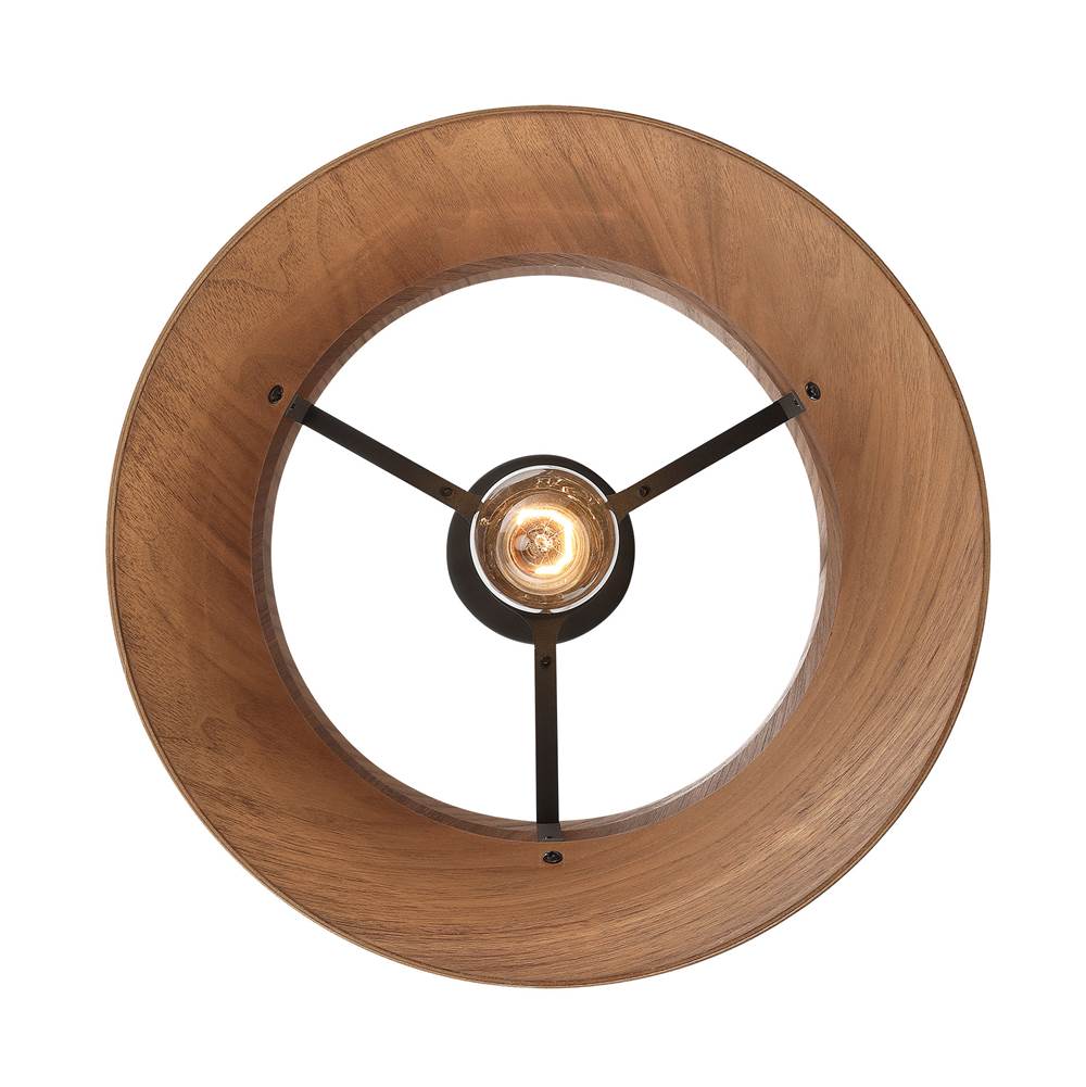 Golden Lighting 3990-13 DWA Dark Walnut Golden Lighting Aalto 1-light 6'' Pendant In Dark Walnut Image 6