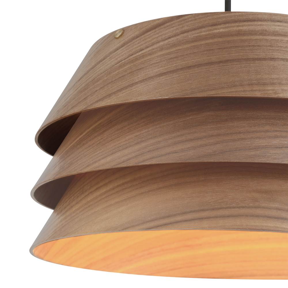Golden Lighting 3990-13 DWA Dark Walnut Golden Lighting Aalto 1-light 6'' Pendant In Dark Walnut Image 4