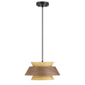 Golden Lighting 3990-913 DWA-LWA  Golden Lighting Aalto 1-light 13'' Pendant In Light And Dark Walnut Image 1