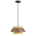 Golden Lighting 3990-913 DWA-LWA  Golden Lighting Aalto 1-light 13'' Pendant In Light And Dark Walnut Image 1