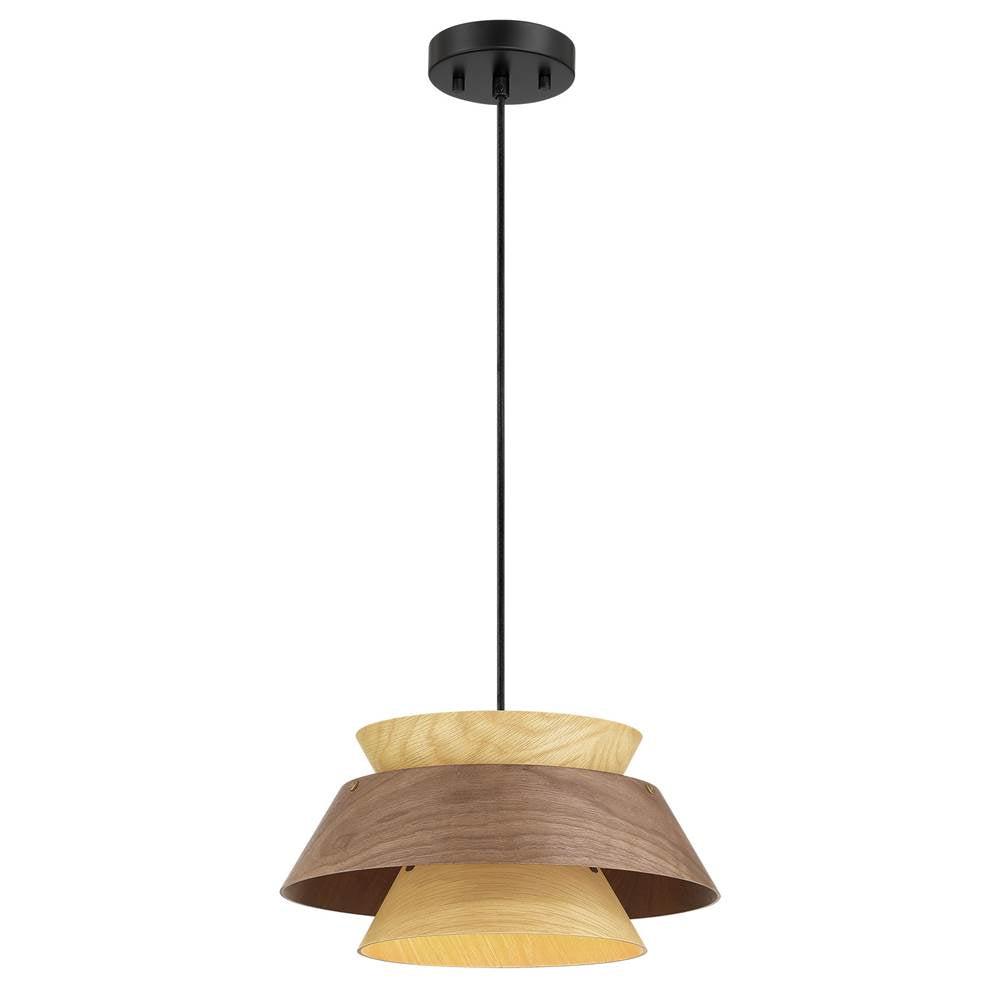 Golden Lighting Aalto Golden Lighting Aalto 1-light 13'' Pendant In Light And Dark Walnut