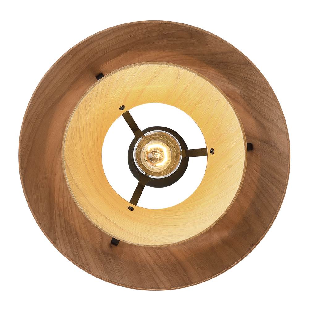 Golden Lighting 3990-913 DWA-LWA  Golden Lighting Aalto 1-light 13'' Pendant In Light And Dark Walnut Image 6