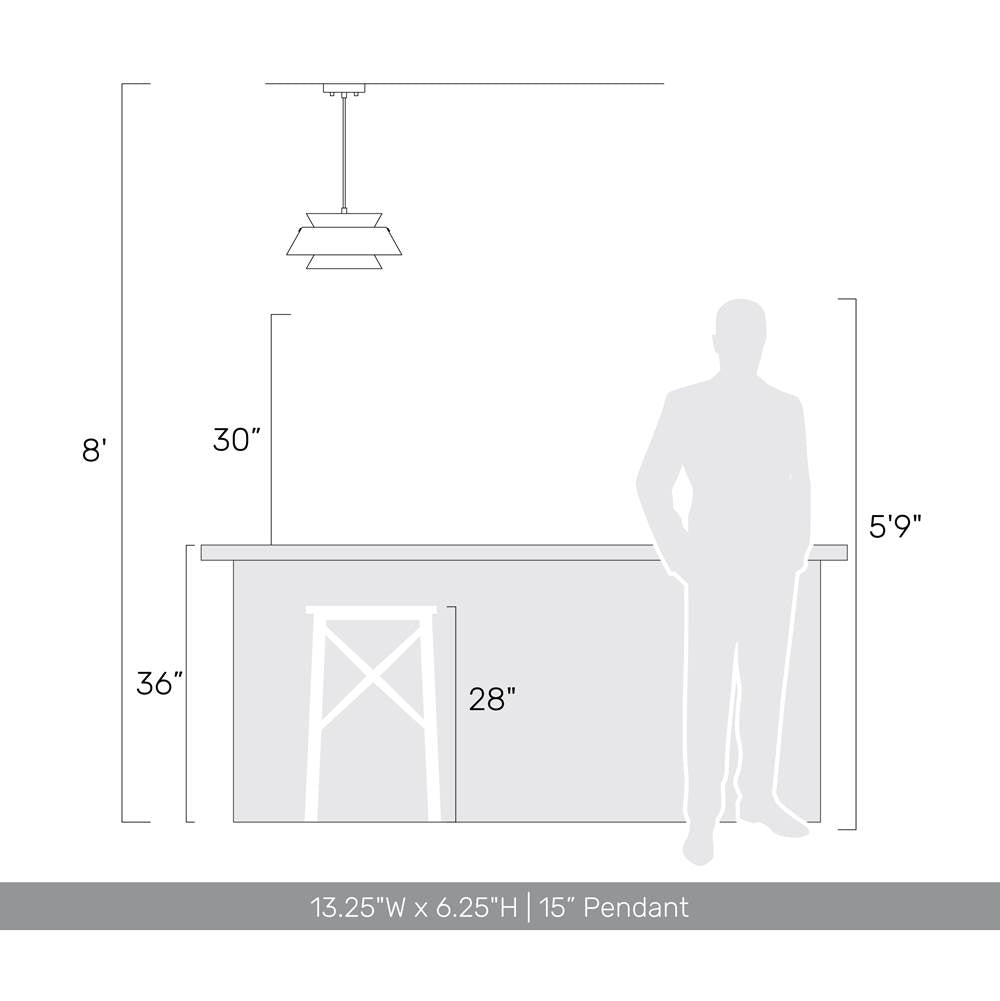 Golden Lighting 3990-913 DWA-LWA  Golden Lighting Aalto 1-light 13'' Pendant In Light And Dark Walnut Image 2