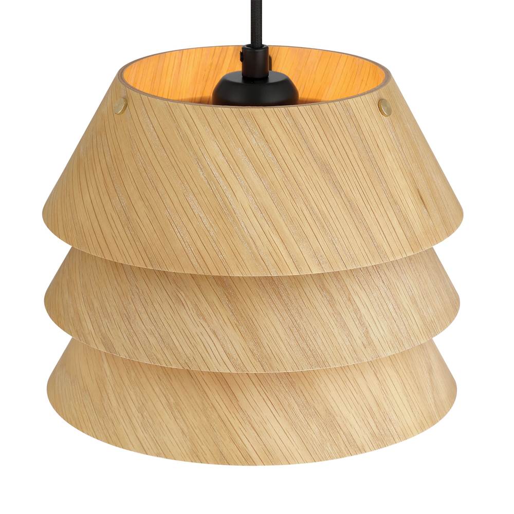 Golden Lighting 3990-9 LWA Light Walnut Golden Lighting Aalto 1-light  Pendant In Light Walnut Image 4