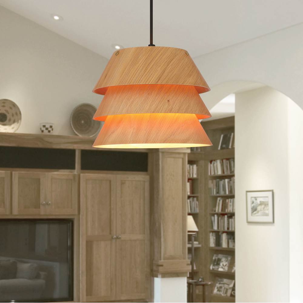 Golden Lighting 3990-9 LWA Light Walnut Golden Lighting Aalto 1-light  Pendant In Light Walnut Image 3