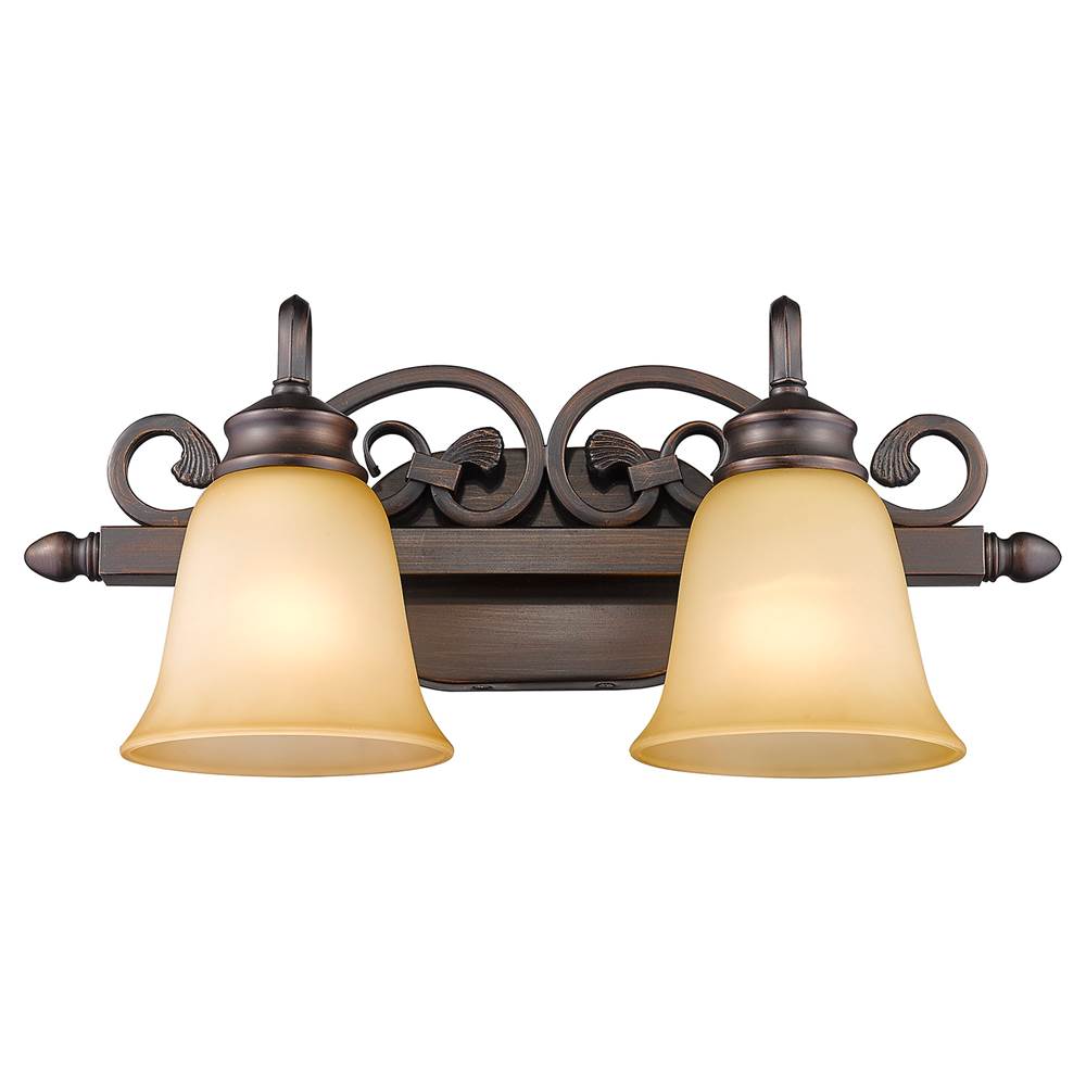 Golden Lighting 4074-2 RBZ Rubbed Bronze Wry Lighting Belle Meade 2-light Vanity In Rubbed Bronze Image 1