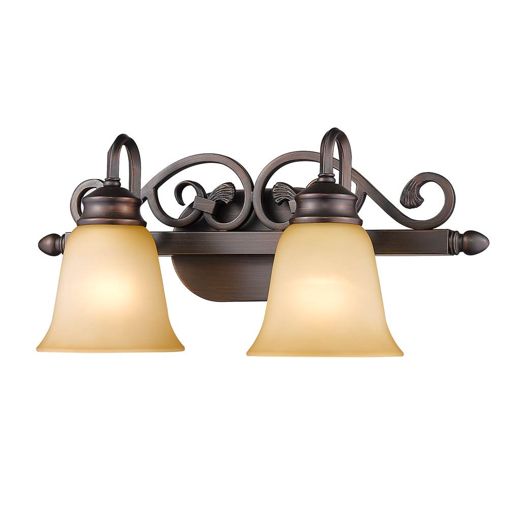 Golden Lighting 4074-2 RBZ Rubbed Bronze Wry Lighting Belle Meade 2-light Vanity In Rubbed Bronze Image 5