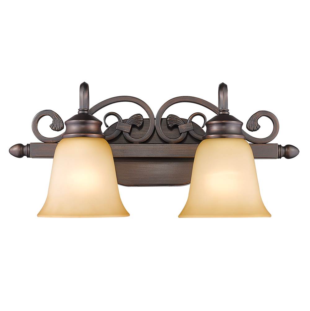 Golden Lighting 4074-2 RBZ Rubbed Bronze Wry Lighting Belle Meade 2-light Vanity In Rubbed Bronze Image 4