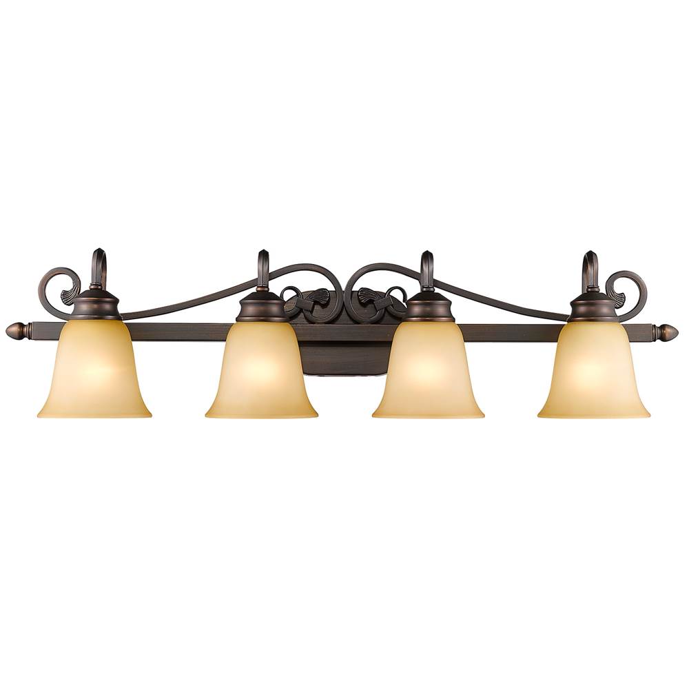 Golden Lighting Belle Meade Wry Lighting Belle Meade 4-light Vanity In Rubbed Bronze
