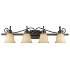 Golden Lighting 4074-4 RBZ Rubbed Bronze Wry Lighting Belle Meade 4-light Vanity In Rubbed Bronze Image 4