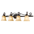 Golden Lighting 4074-4 RBZ Rubbed Bronze Wry Lighting Belle Meade 4-light Vanity In Rubbed Bronze Image 3