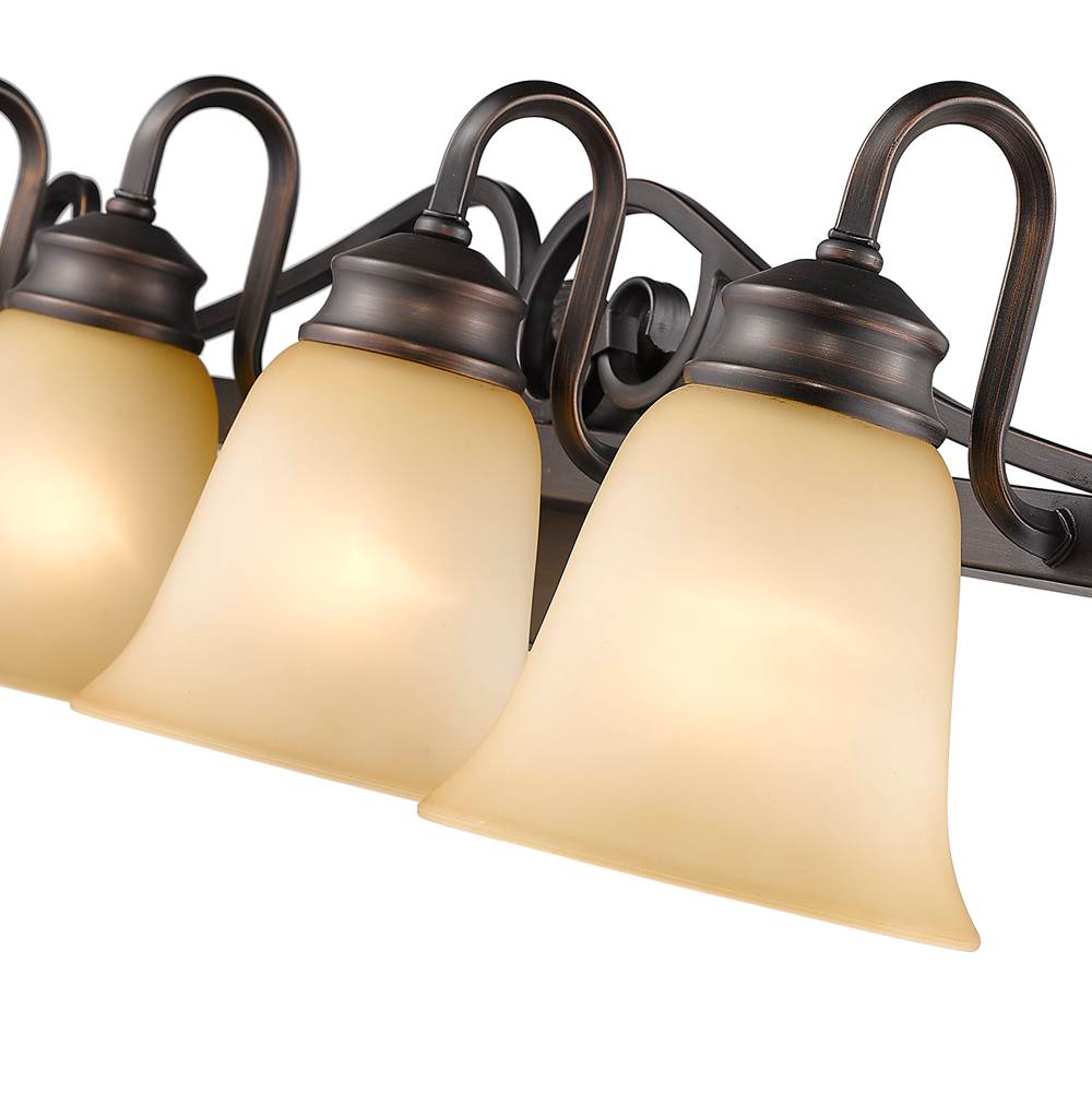 Golden Lighting 4074-4 RBZ Rubbed Bronze Wry Lighting Belle Meade 4-light Vanity In Rubbed Bronze Image 2