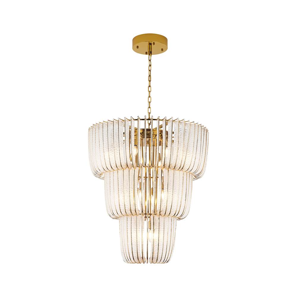 Golden Lighting Shahi Ziva By Golden Lighting Shahi 17-light Chandelier In Titanium Gold