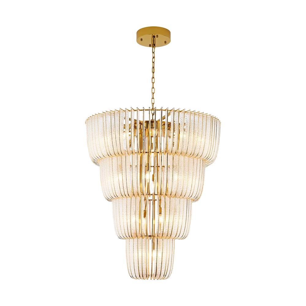 Golden Lighting Shahi Ziva By Golden Lighting Shahi 29-light Chandelier In Titanium Gold