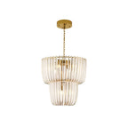 Golden Lighting Shahi Ziva By Golden Lighting Shahi 9-light Chandelier In Titanium Gold