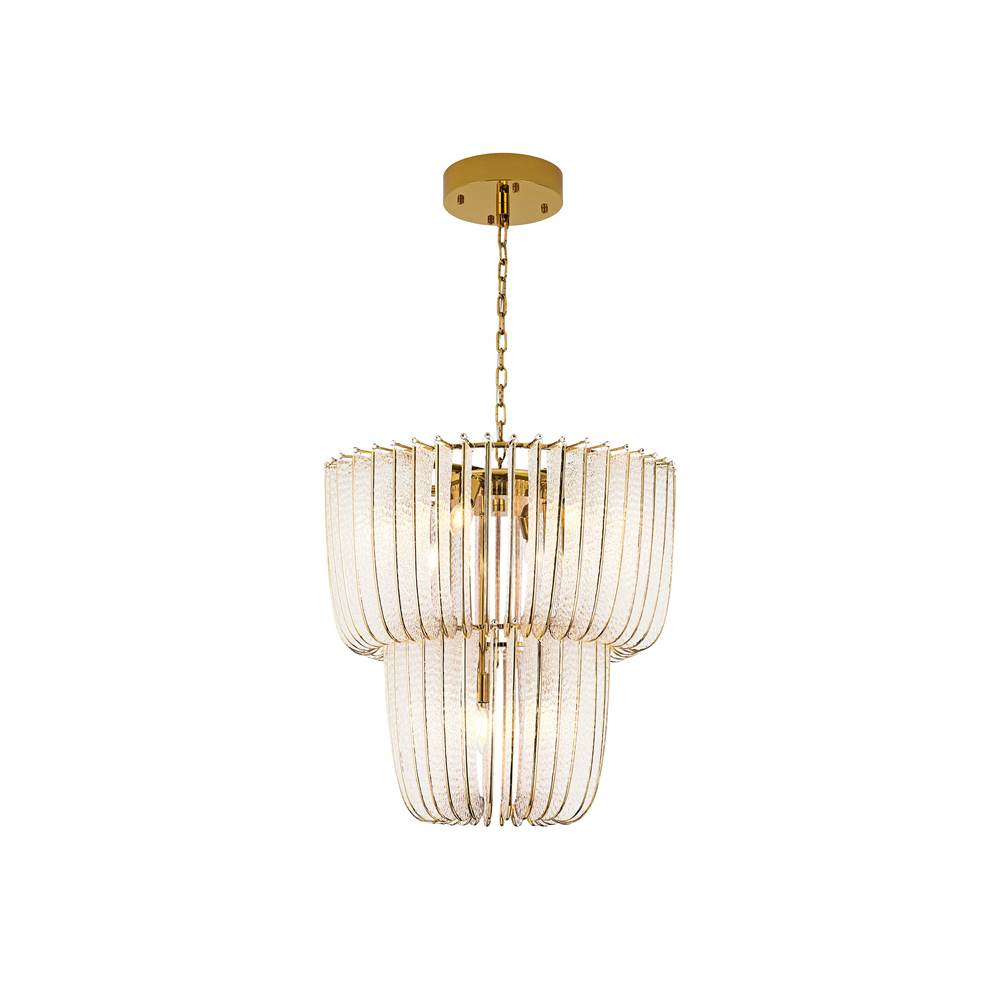 Golden Lighting Shahi Ziva By Golden Lighting Shahi 9-light Chandelier In Titanium Gold