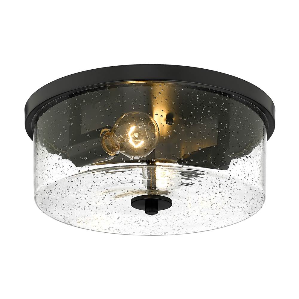 Golden Lighting 4307-FM BLK-SD Matte Black Wry Lighting Rayne 2-light Flush Mount In Matte Black Image 2