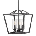Golden Lighting 4309-3P BLK-BLK-SD Matte Black Golden Lighting Mercer 3-light Pendant In Matte Black Image 1