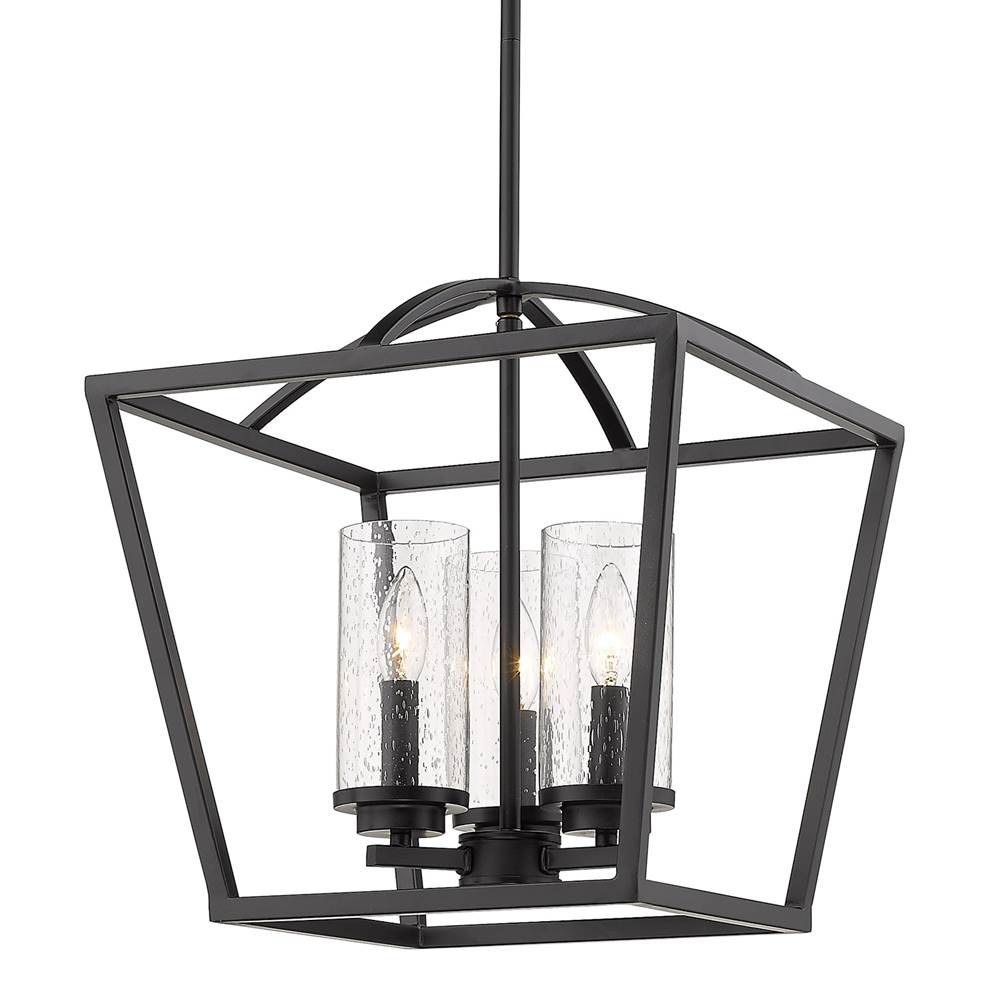 Golden Lighting 4309-3P BLK-BLK-SD Matte Black Golden Lighting Mercer 3-light Pendant In Matte Black Image 3