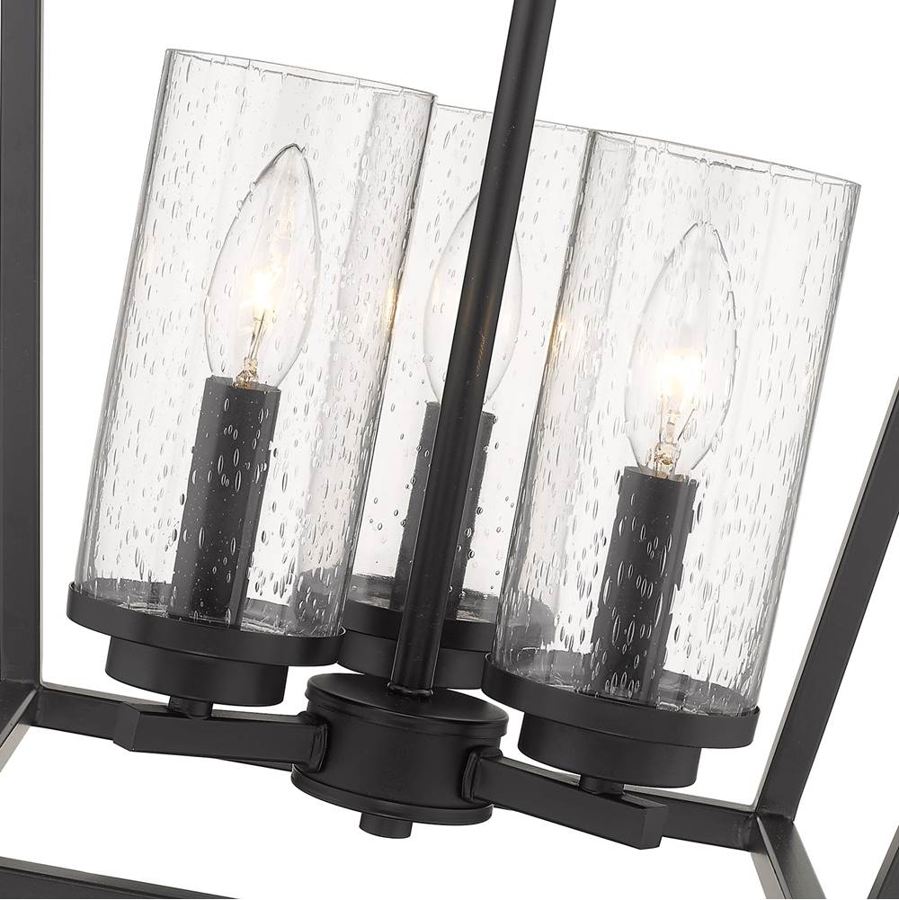 Golden Lighting 4309-3P BLK-BLK-SD Matte Black Golden Lighting Mercer 3-light Pendant In Matte Black Image 2