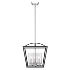 Golden Lighting 4309-3P BLK-SD Matte Black Golden Lighting Mercer 3-light Pendant In Matte Black And Chrome Accents Image 1