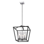 Golden Lighting Mercer Golden Lighting Mercer 3-light Pendant In Matte Black And Chrome Accents