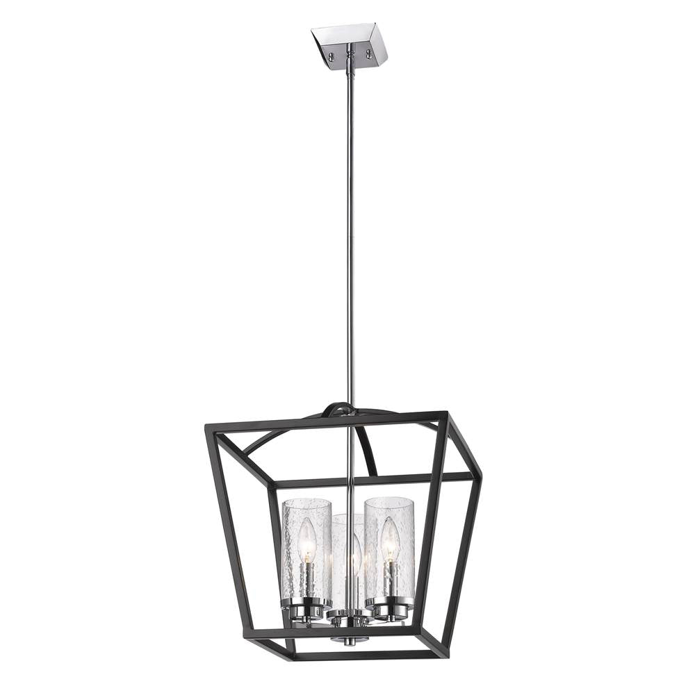 Golden Lighting Mercer Golden Lighting Mercer 3-light Pendant In Matte Black And Chrome Accents