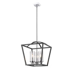 Golden Lighting 4309-3P BLK-SD Matte Black Golden Lighting Mercer 3-light Pendant In Matte Black And Chrome Accents Image 4
