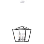Golden Lighting 4309-3P BLK-SD Matte Black Golden Lighting Mercer 3-light Pendant In Matte Black And Chrome Accents Image 3