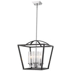 Golden Lighting 4309-3P BLK-SD Matte Black Golden Lighting Mercer 3-light Pendant In Matte Black And Chrome Accents Image 2