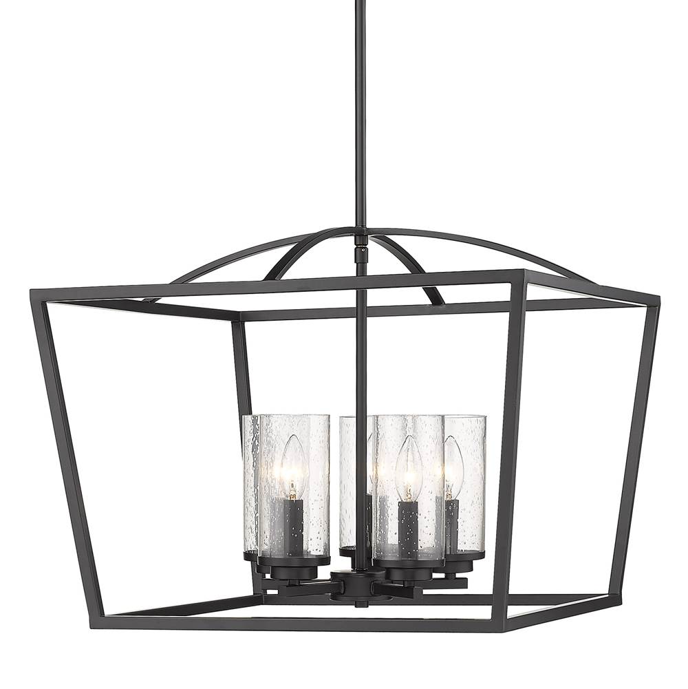 Golden Lighting 4309-5 BLK-BLK-SD Matte Black Golden Lighting Mercer 5-light Chandelier In Matte Black Image 1