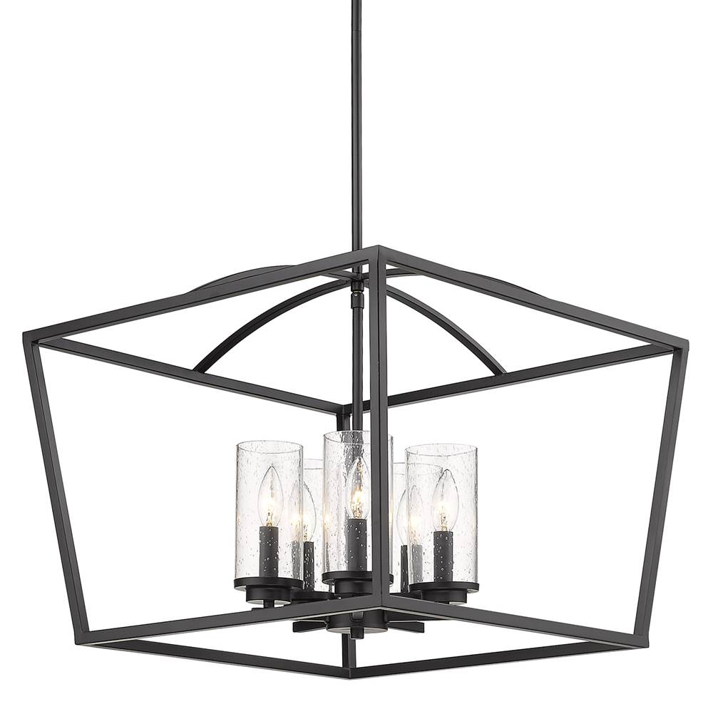 Golden Lighting 4309-5 BLK-BLK-SD Matte Black Golden Lighting Mercer 5-light Chandelier In Matte Black Image 2