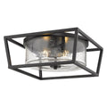 Golden Lighting 4309-FM BLK-BLK-SD Matte Black Golden Lighting Mercer 2-light Flush Mount In Matte Black Image 1