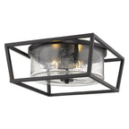 Golden Lighting 4309-FM BLK-BLK-SD Matte Black Golden Lighting Mercer 2-light Flush Mount In Matte Black Image 1