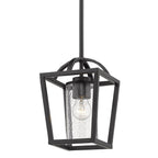 Golden Lighting 4309-M1L BLK-BLK-SD Matte Black Golden Lighting Mercer 1-light Pendant In Matte Black Image 1