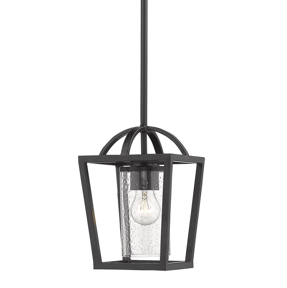 Golden Lighting 4309-M1L BLK-BLK-SD Matte Black Golden Lighting Mercer 1-light Pendant In Matte Black Image 2