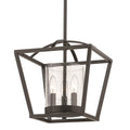 Golden Lighting 4309-M3 BLK-BLK-SD Matte Black Golden Lighting Mercer 3-light Chandelier In Matte Black Image 1