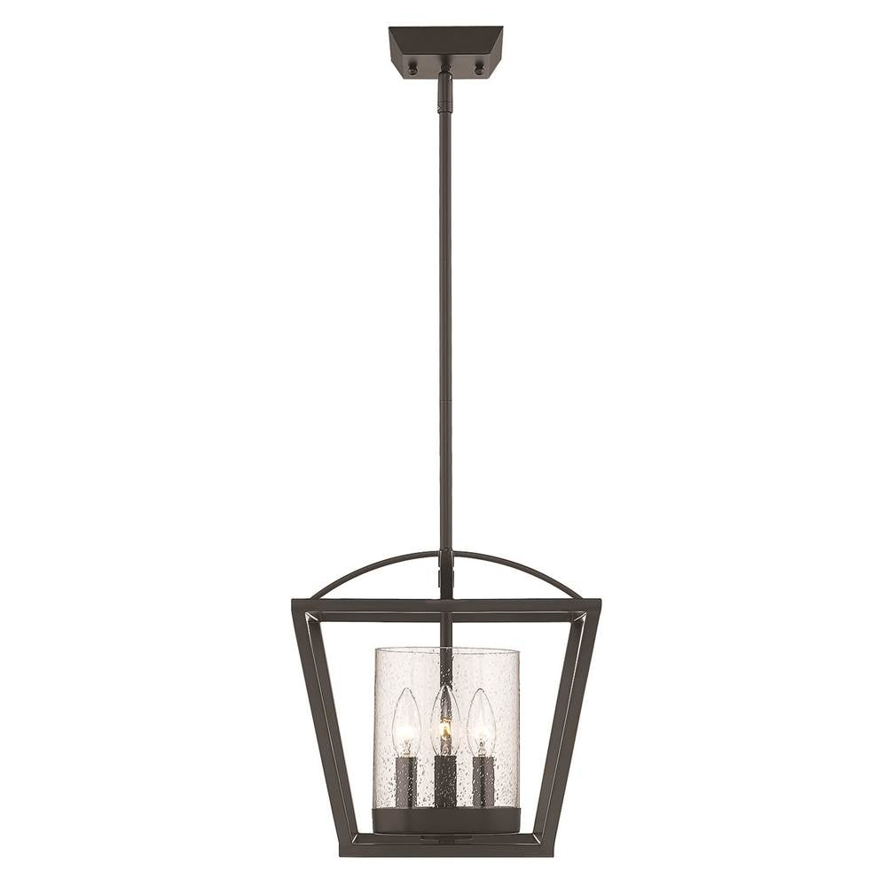 Golden Lighting Mercer Golden Lighting Mercer 3-light Chandelier In Matte Black