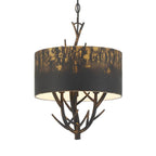 Golden Lighting 4500-3P ABI Antique Black Iron Wry Lighting Arboreal 3-light Pendant In Antique Black Iron Image 1