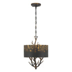 Golden Lighting Arboreal Wry Lighting Arboreal 3-light Pendant In Antique Black Iron