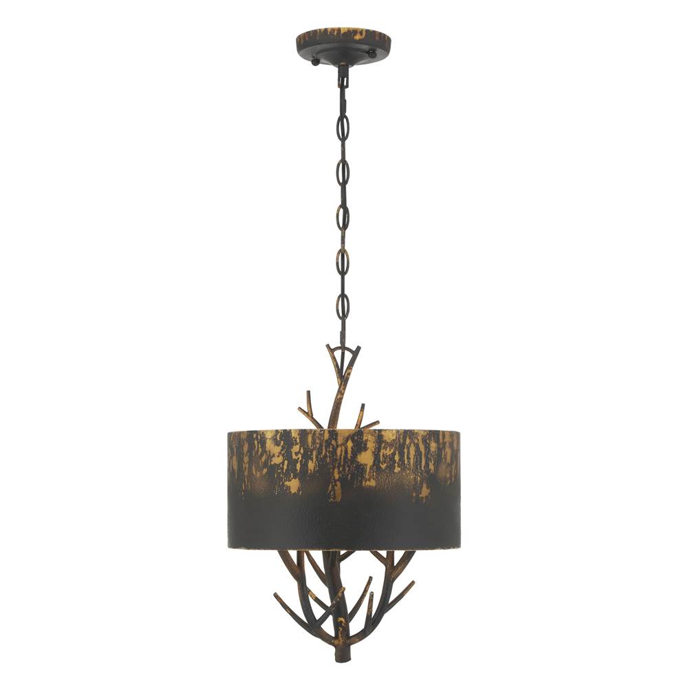 Golden Lighting Arboreal Wry Lighting Arboreal 3-light Pendant In Antique Black Iron