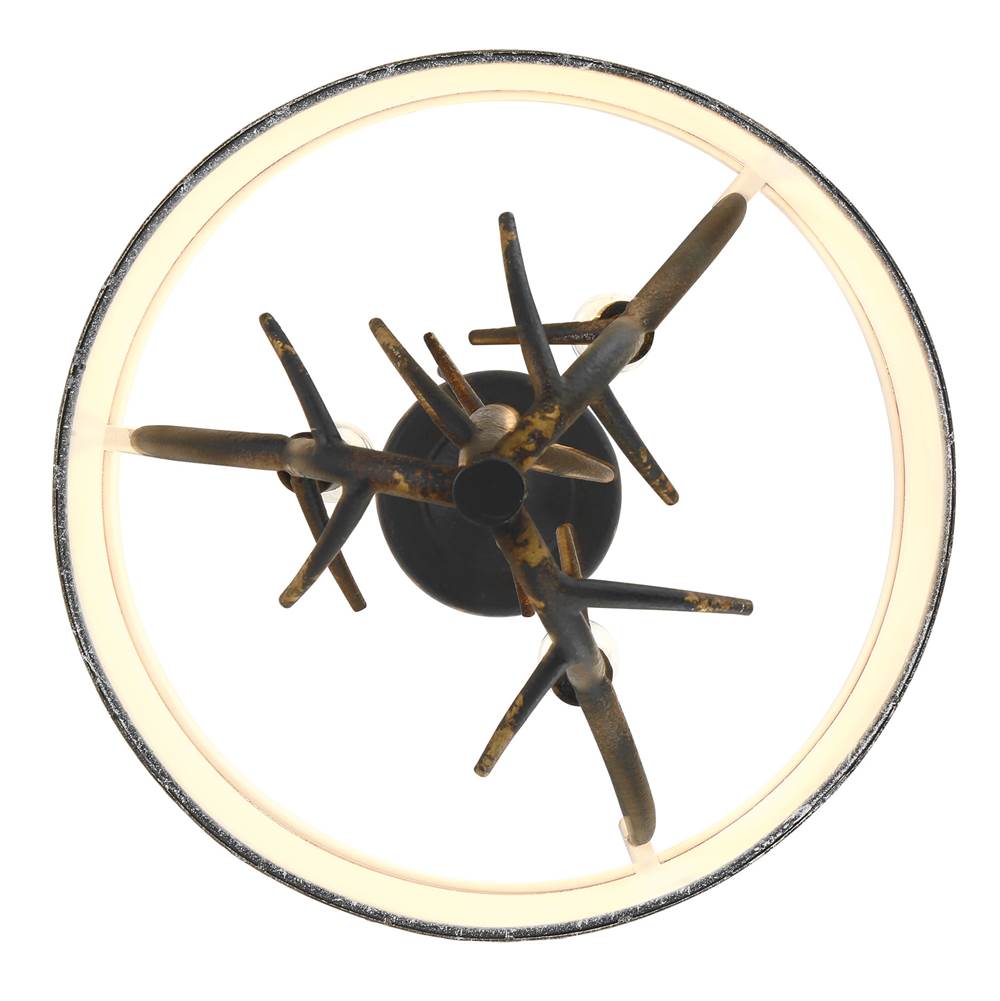 Golden Lighting 4500-3P ABI Antique Black Iron Wry Lighting Arboreal 3-light Pendant In Antique Black Iron Image 6