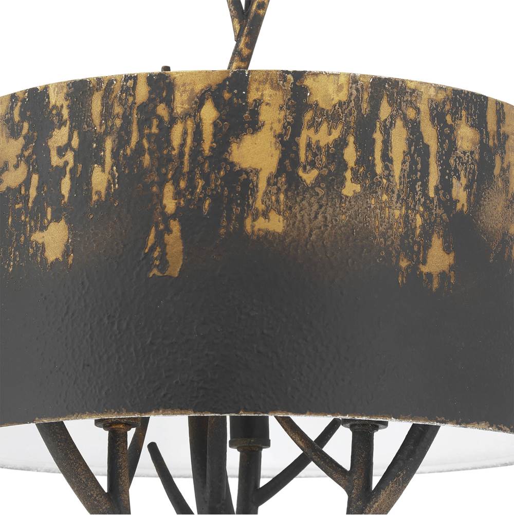 Golden Lighting 4500-3P ABI Antique Black Iron Wry Lighting Arboreal 3-light Pendant In Antique Black Iron Image 4