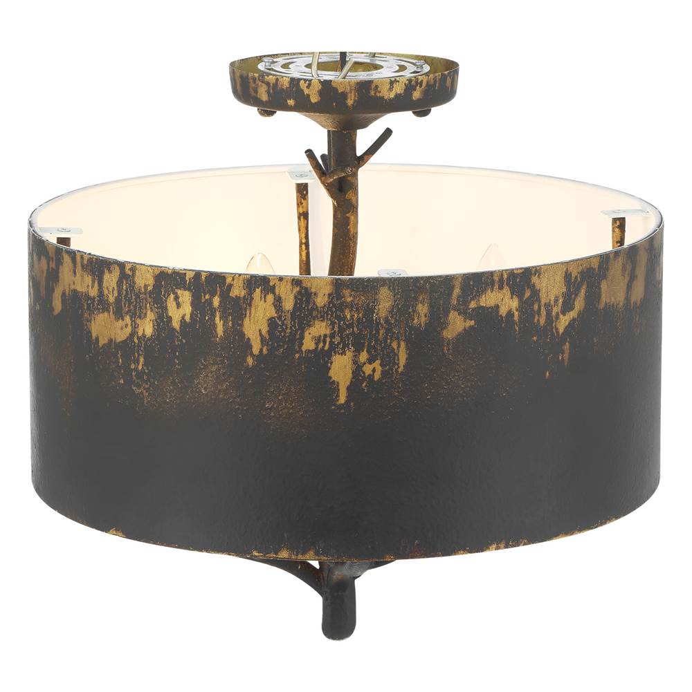 Golden Lighting 4500-4SF ABI Antique Black Iron Wry Lighting Arboreal 4-light Semi-flush Mount In Antique Black Iron Image 4