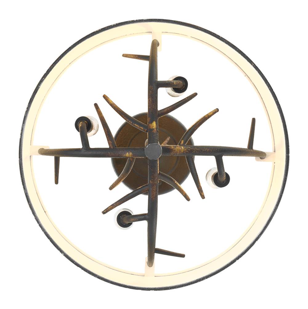Golden Lighting 4500-4SF ABI Antique Black Iron Wry Lighting Arboreal 4-light Semi-flush Mount In Antique Black Iron Image 6