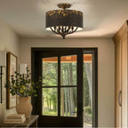 Golden Lighting 4500-4SF ABI Antique Black Iron Wry Lighting Arboreal 4-light Semi-flush Mount In Antique Black Iron Image 3