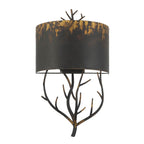 Golden Lighting Arboreal Wry Lighting Arboreal 2-light Wall Sconce In Antique Black Iron