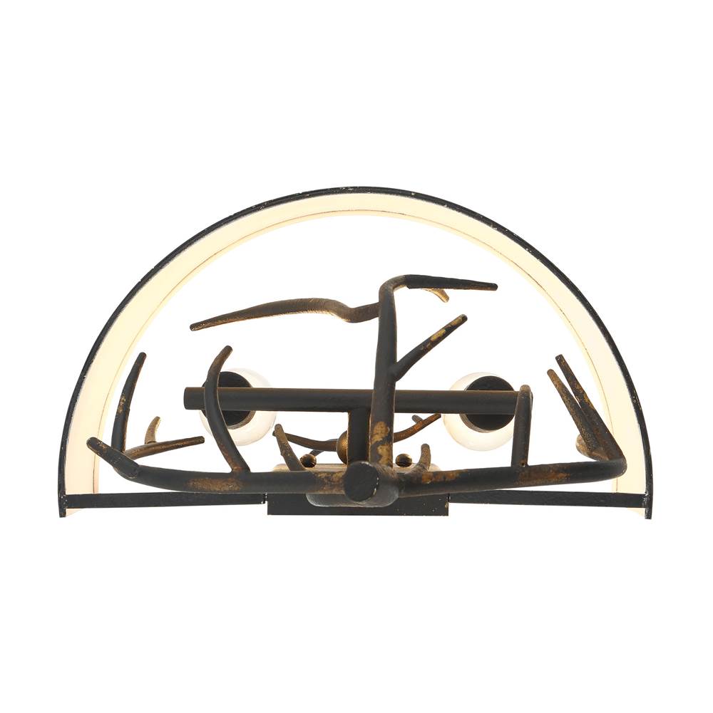 Golden Lighting 4500-WSC ABI Antique Black Iron Wry Lighting Arboreal 2-light Wall Sconce In Antique Black Iron Image 6