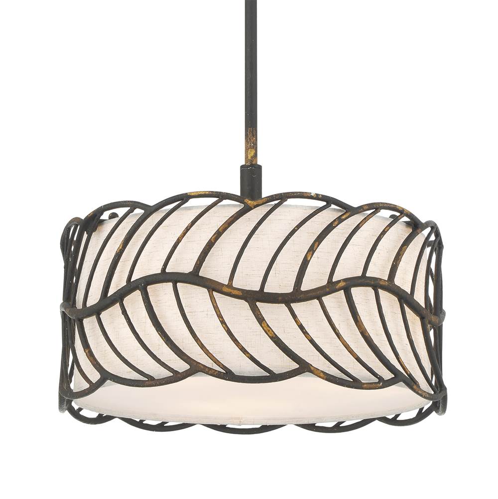 Golden Lighting 4501-3P ABI Antique Black Iron Wry Lighting Simbolo 3-light Pendant In Antique Black Iron Image 1