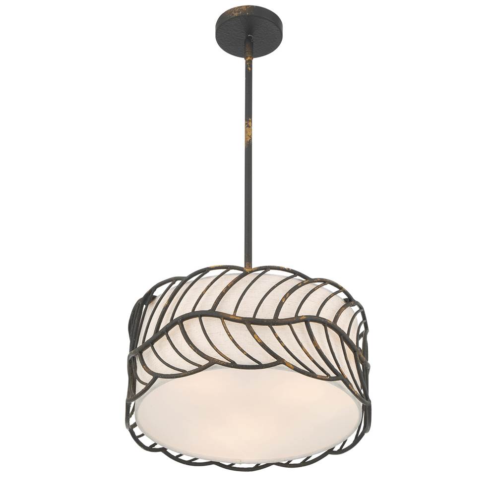 Golden Lighting 4501-3P ABI Antique Black Iron Wry Lighting Simbolo 3-light Pendant In Antique Black Iron Image 6